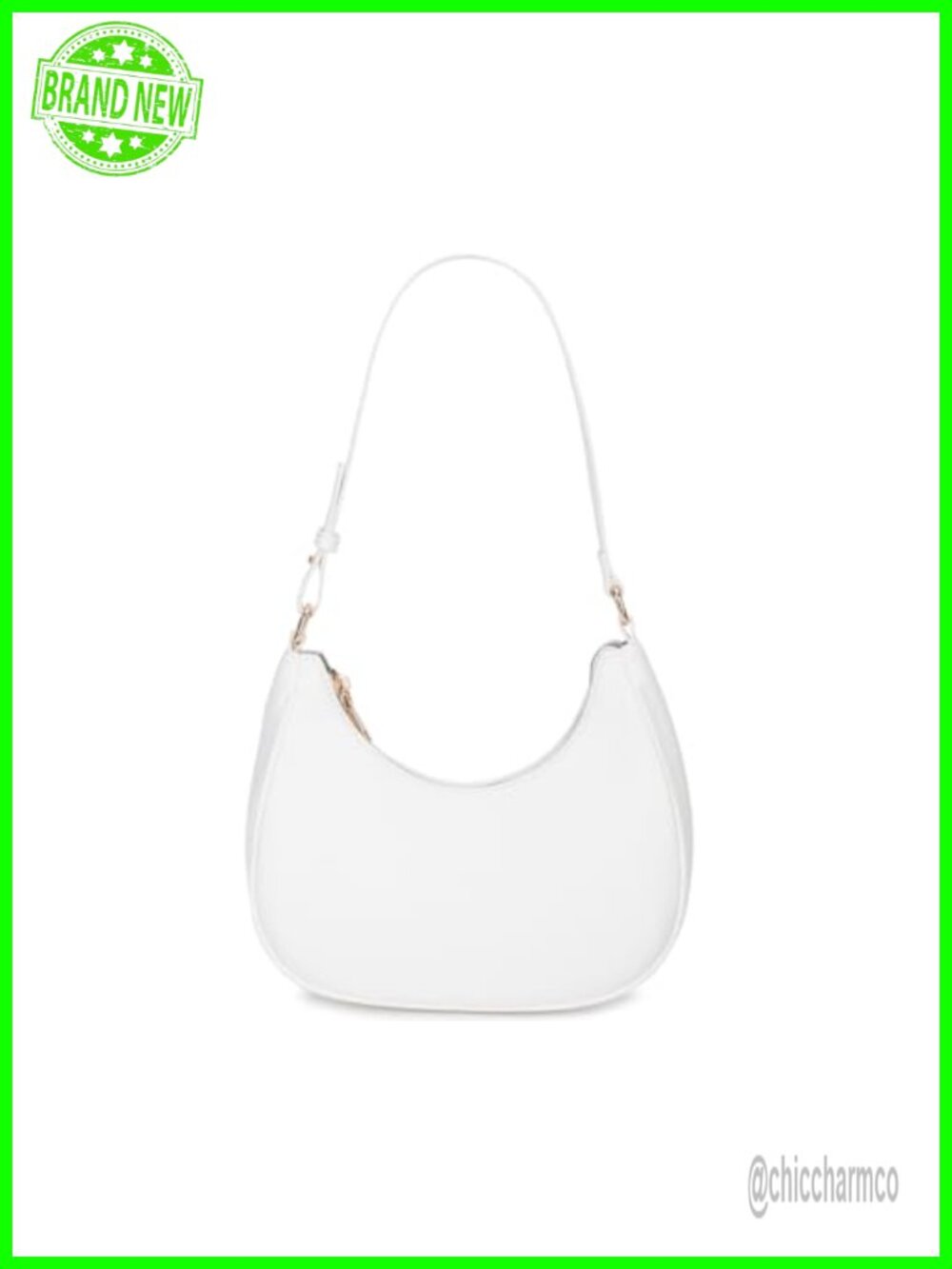Hobo Shoulder Bag PU Leather Mini Crescent Tote Purse with Zipper Closure